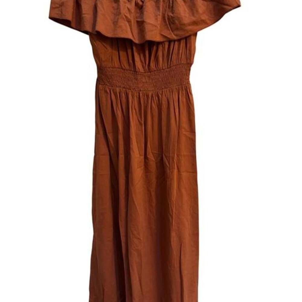 Old Navy Women's Orange and Brown Dress
